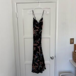 ASTR Black Floral Slip Maxi Dress